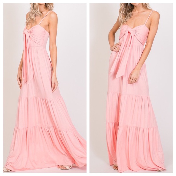 CLEARANCE-FIRM‼️Knot Over You Maxi-Pink - Picture 2 of 6